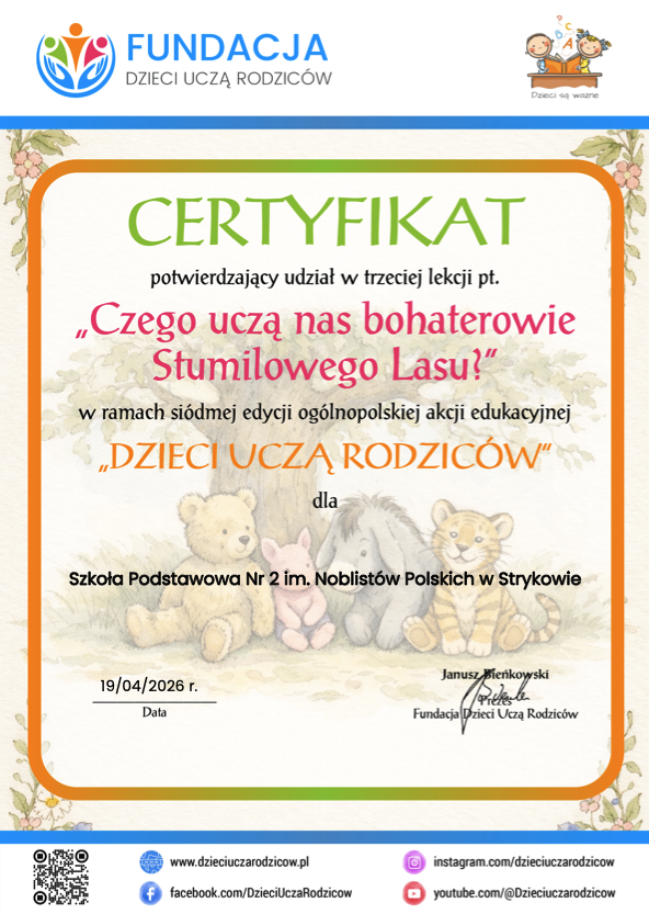 „Czego uczą nas bohaterowie Stumilowego Lasu?”